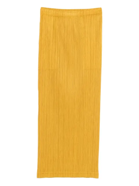 Pleats Please Issey Miyake pleated maxi skirt Yellow PP58JG374