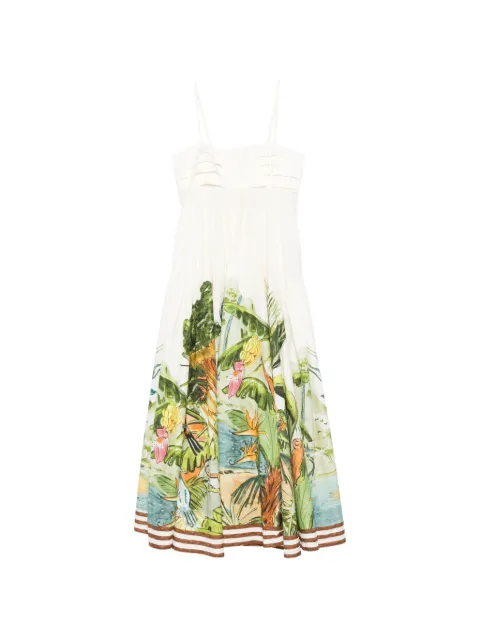 ALEMAIS x Mokshini Toucan Tango maxi dress White 7009D