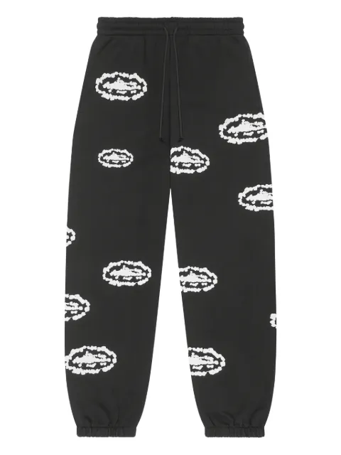 CORTEIZ x Denim Tears Wreath cotton track pants Black CORDETWSPBLK