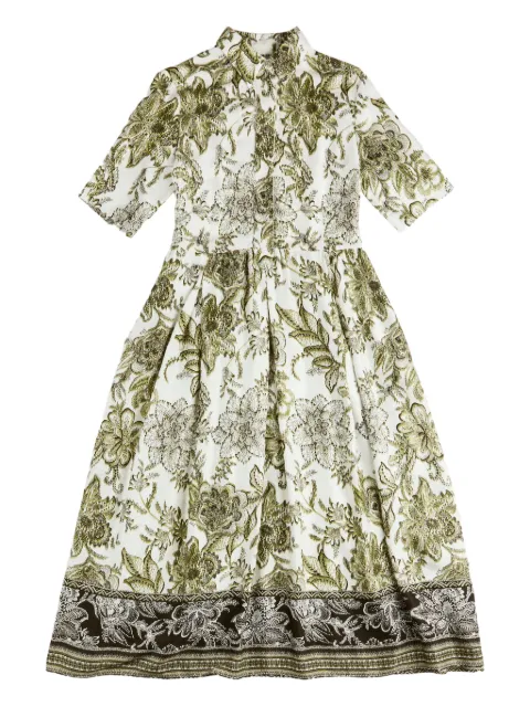 Fay short-sleeved twill midi dress White N8WE3525540ZGI