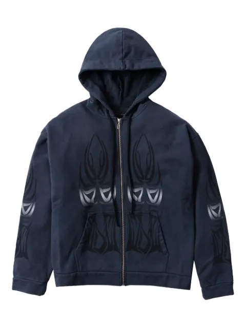 Who Decides War graphic zip hoodie Blue 1110640002FW25