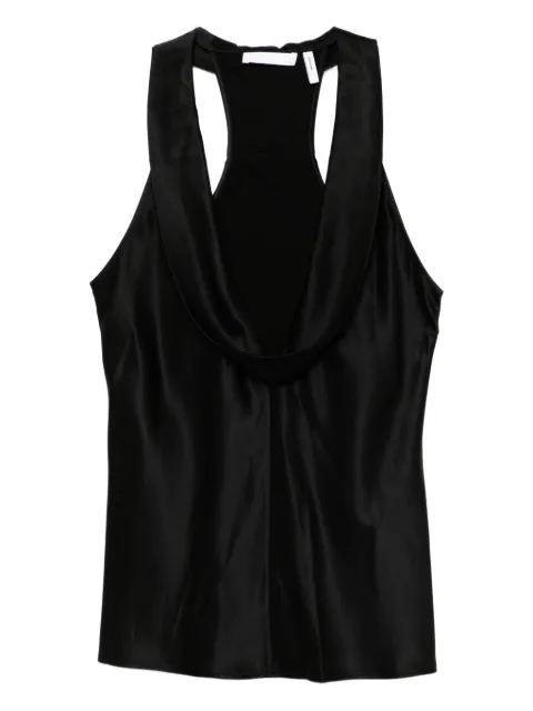 Helmut Lang U-neck silk top Black P10HW504