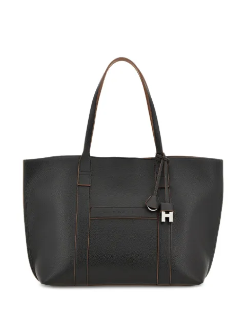 Hogan logo charm tote bag Black KBW01WA0300UZU
