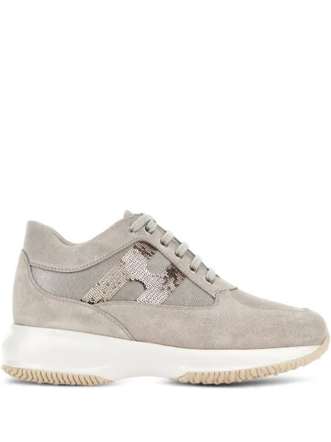 Hogan Interactive sequinned sneakers Grey HXW00N05640UWQ
