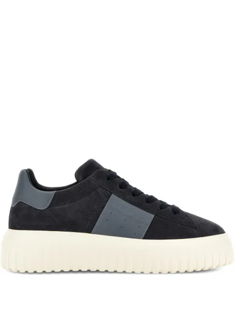 Hogan H-Stripes suede panelled sneakers Blue HXM6450FO7TUHO