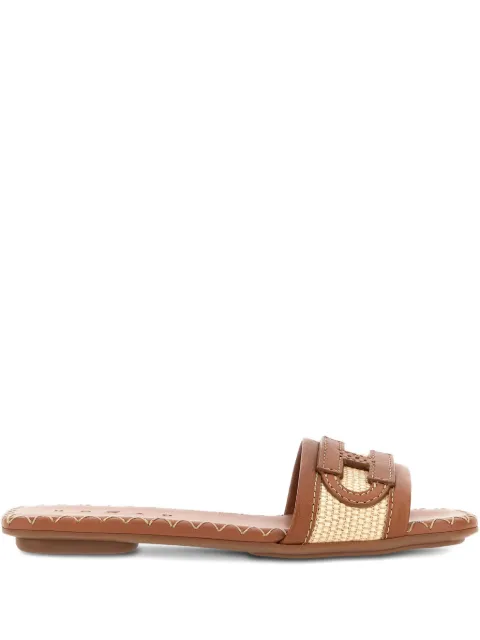 Hogan woven logo-detail flat sandals Brown HXW6850GC40V3L0FG0