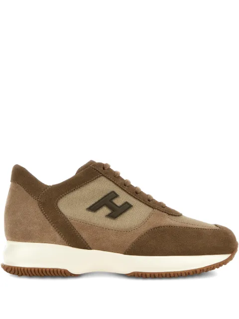 Hogan Interactive logo-patch sneakers Brown HXM00N0I980UGO