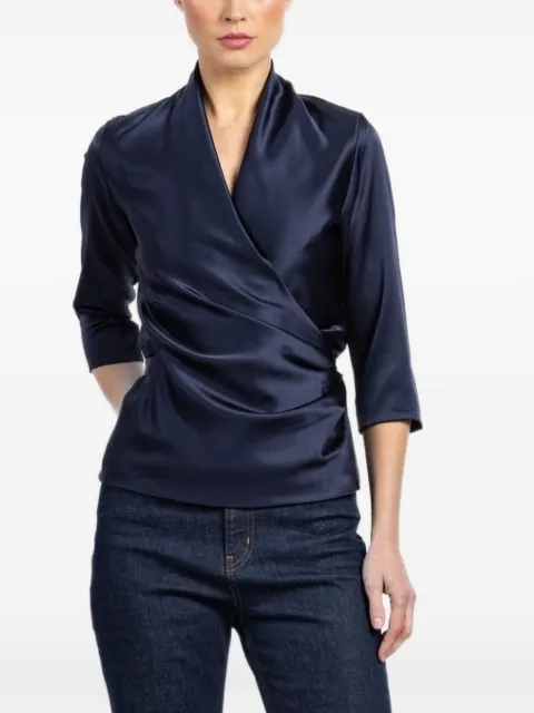 Peter Cohen wrap shirt Blue 4054HSMARINE