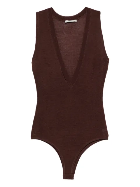 ENTIRE STUDIOS V-neck bodysuit Brown UNW2511081
