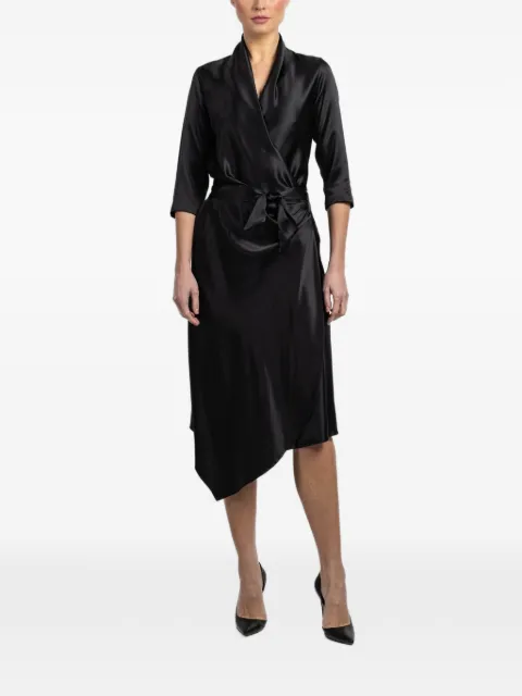 Peter Cohen tie-waist wrap dress Black 4068HSBLACK