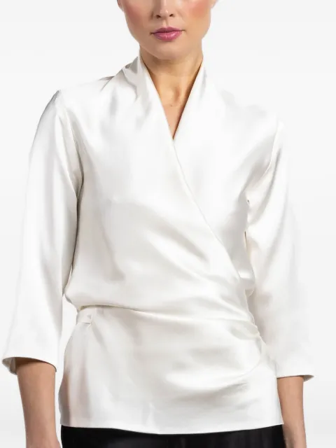Peter Cohen three-quarter wrap blouse White 4054HSWHITE