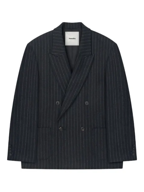 Nanushka Anselm pinstripe double-breasted blazer Grey NM25FWOW07999