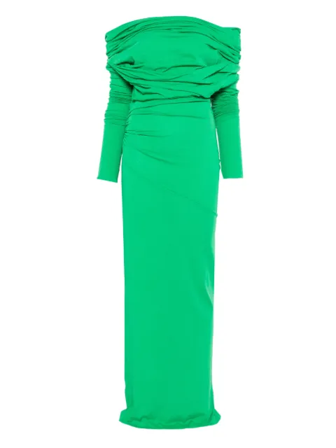 ENTIRE STUDIOS Bound off-shoulder maxi dress Green ESWW256018BG