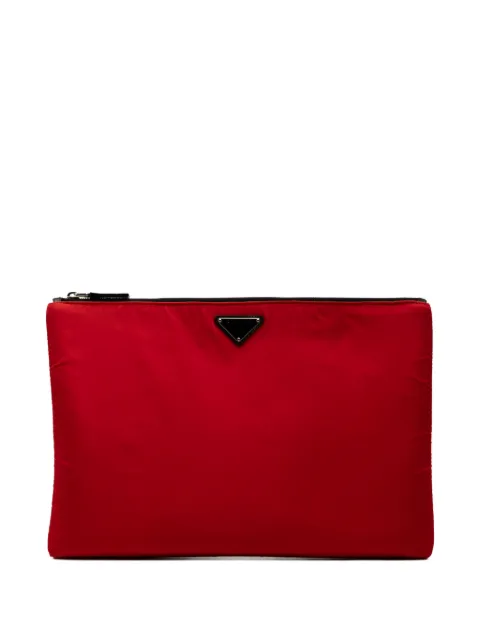 Prada Pre-Owned 2013-2025 Tessuto Soft Zip clutch bag Red J72PE03D1F1DQP1S