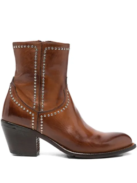 LEMARGO 65mm studded boots Brown IM02A