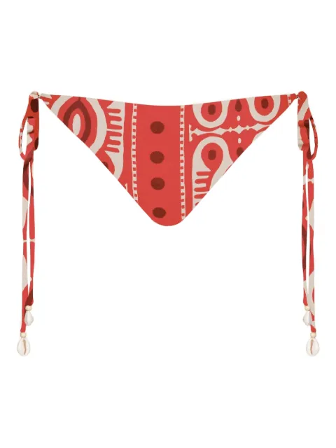 Johanna Ortiz Sagrado printed tie bikini bottom Red PT03516