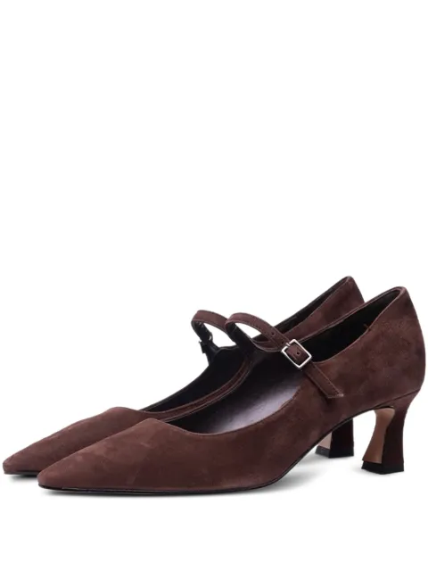 Poche Paris buckle-strap heeled pumps Brown FWELLIE600132