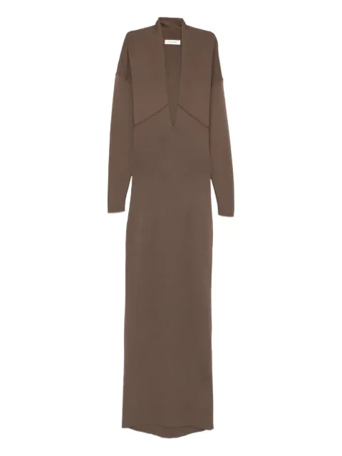 ENTIRE STUDIOS Rallel V-neck long-sleeve maxi dress Brown ESWW2510059SI