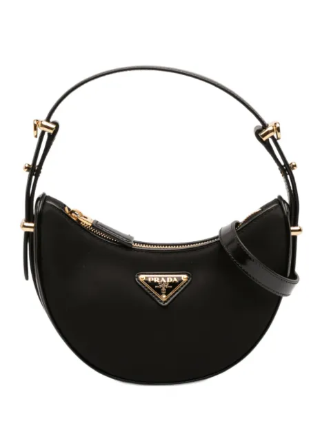 Prada Pre-Owned 2013-2025 Small Re Nylon and Leather Arque satchel Black V46K2JKKF027G92G