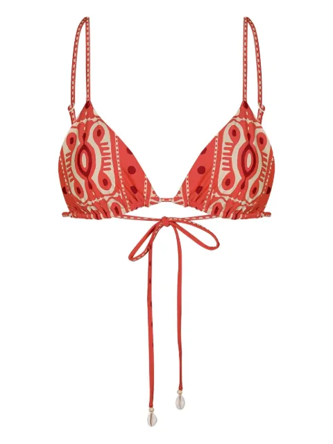 Johanna Ortiz Konibo printed biquini top Red PT03492