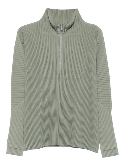 Homme Plissé Issey Miyake zip plissé top Green HP58JK112