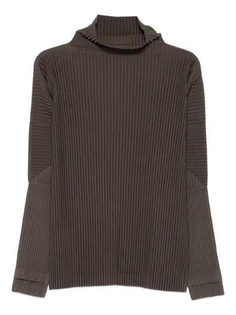 Homme Plissé Issey Miyake pleated roll-neck top Green HP58JK113