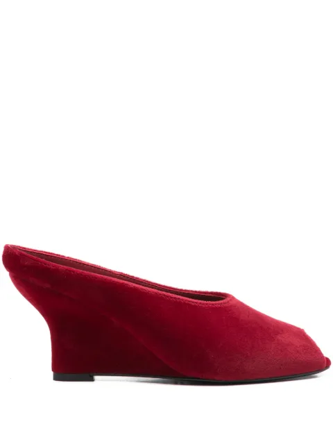 TOTEME 90mm peep toe heeled sandals Red 261WAS0280FB0420015