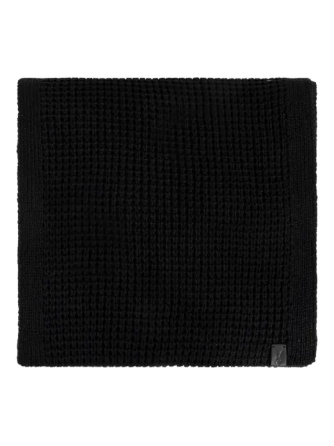 AllSaints textured logo-plaque scarf Black 29ASMC531467