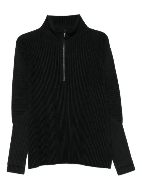 Homme Plissé Issey Miyake zip pleated top Black HP58JK11215