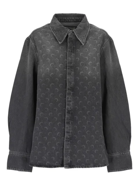 Marine Serre moon-pattern shirt Grey USI035ACDEN0006