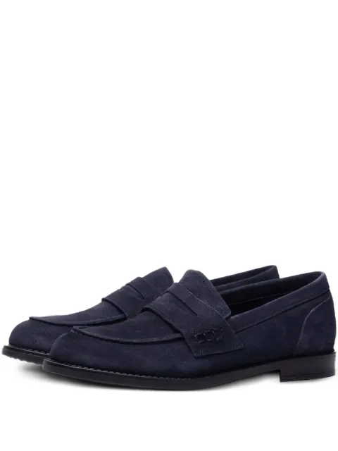 Poche Paris suede round-toe loafers Blue FWANNA870232
