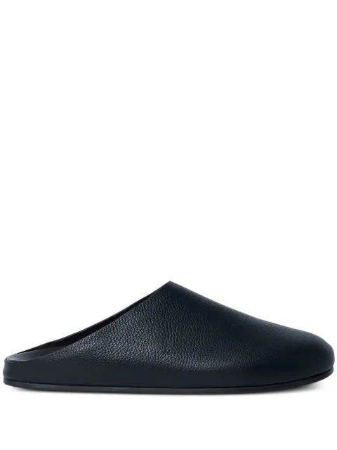 The Row Hudson leather flat mules Black F1705L636BLK