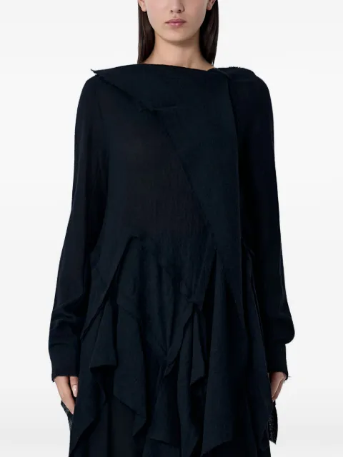 Limi Feu draped long-sleeve top Black LLB05118