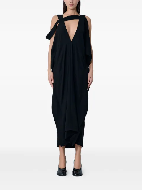 Limi Feu deep V-neck draped dress Black LAD55910