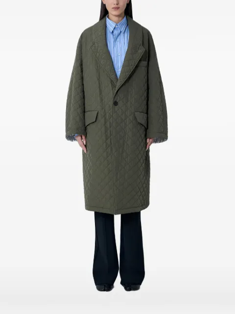 Maison Margiela notched-lapels quilted coat Green S29AA0315M35666710
