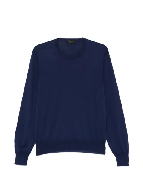 TOM FORD crew-neck long-sleeve sweater Blue KCL074YMC040