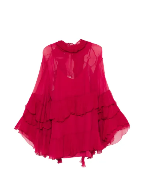 Chloé tiered-ruffles mini dress Pink CH26SRO52001
