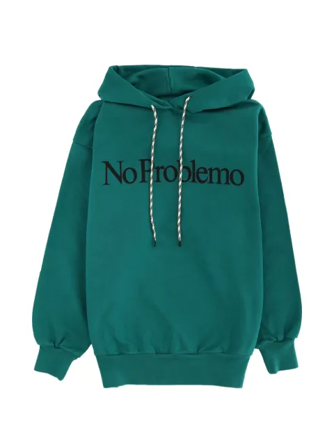 NO PROBLEMO logo-print hoodie Green NP2001204