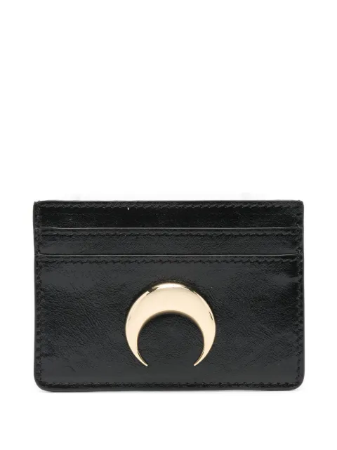 Marine Serre smoth leather moon charm cardholder Black ULG009ACLEA0004BK99