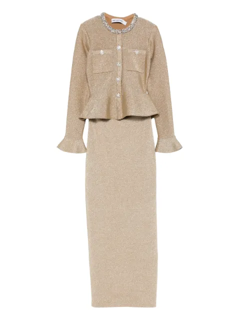 Self-Portrait embellished midi dress Gold RS26206MGD