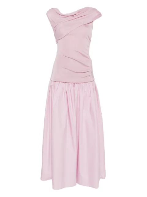 Self-Portrait draped gathered midi dress Pink RS26108MP
