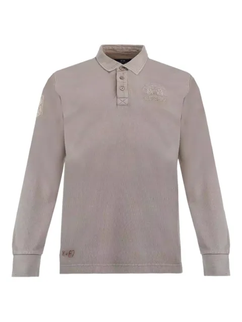 La Martina Byron buttoned long-sleeve polo shirt Grey MBP015