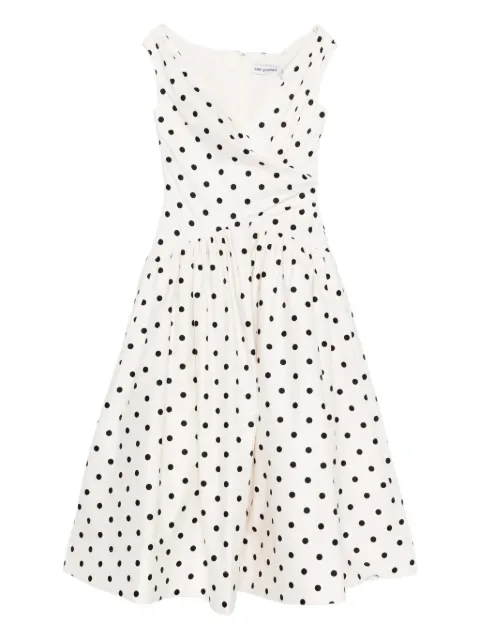 Self-Portrait polka-dot wrap midi dress White RS26209MC