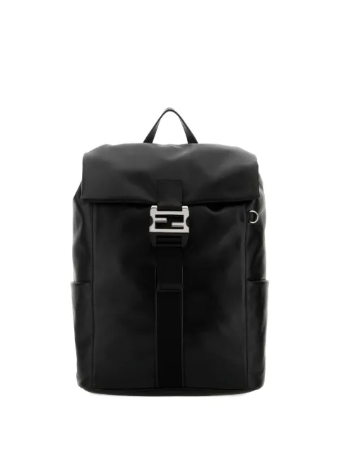 FENDI Flux buckle leather backpack Black 7VZ090AV8B
