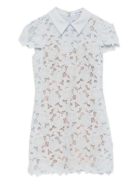 Self-Portrait floral lace mini dress Blue RS26171SBL