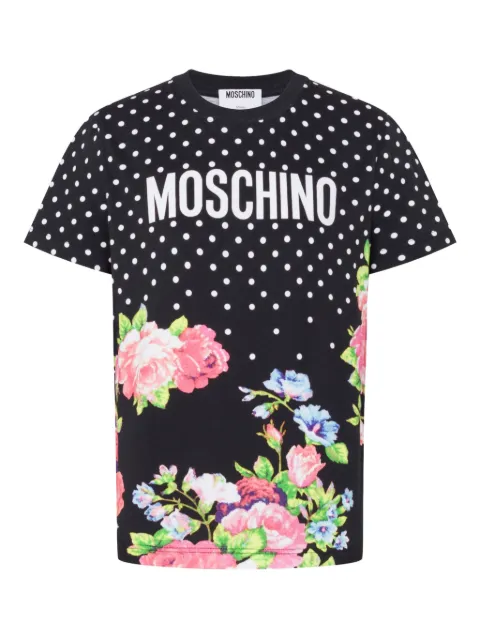 Moschino printed organic cotton jersey T-shirt Black A07260541