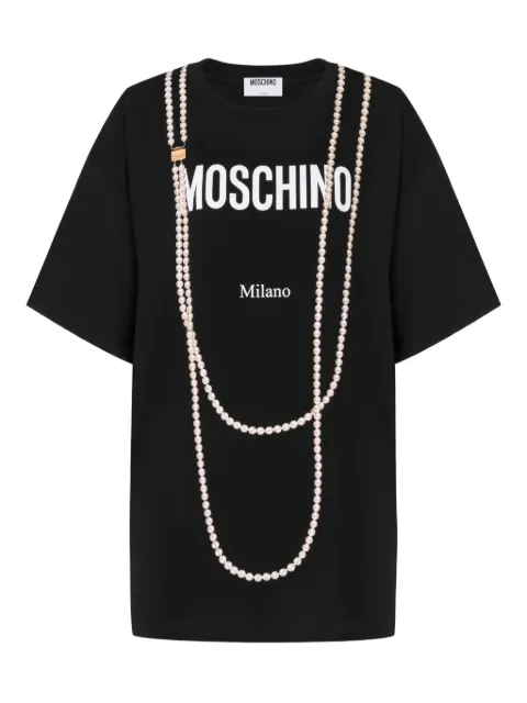 Moschino printed organic cotton jersey T-shirt Black V07180541
