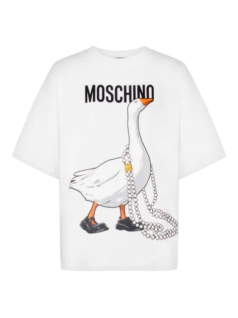 Moschino Goose organic cotton jersey T-shirt White V07030541