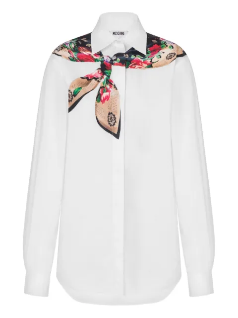 Moschino floral-pattern scarf-embellished shirt White 02200531