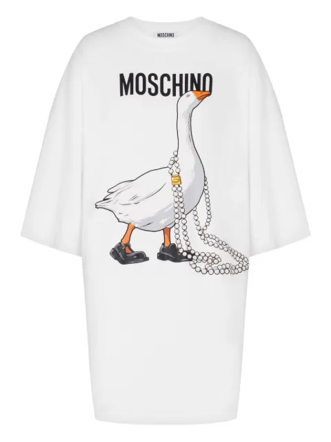 Moschino goose-print dress White V04400542